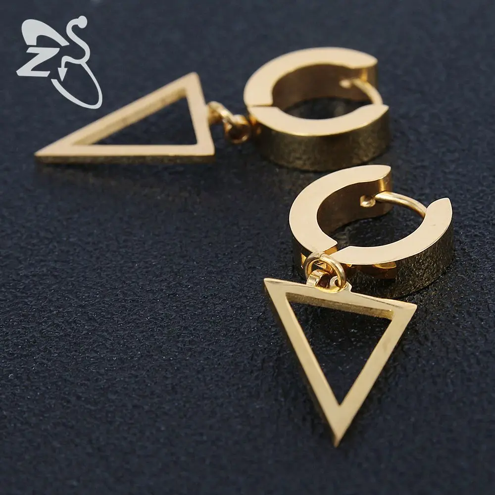 Женские серьги в форме треугольника длинные серьги-кольца из нержавеющей стали