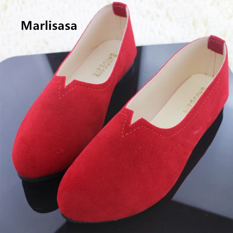 

Marlisasa Women Cute Light Weight Wine Red Flat Shoes Lady Casual Spring Slip on Office Shoes Chaussures Plates Pour Femmes F257