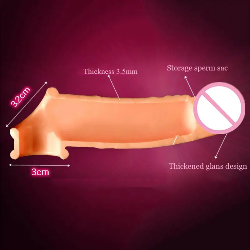 Reusable Delay Enlargement condom 2 rings Silicone Penis Extension Sleeves For man Adults Intimate Goods Condoms Cock Rings | Красота и