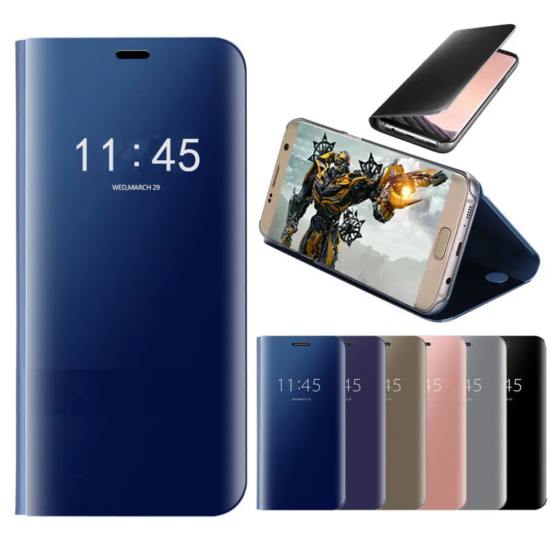 Умный зеркальный чехол книжка с уф защитой для Sony Xperia XZ3 XZ 3 умный прозрачный