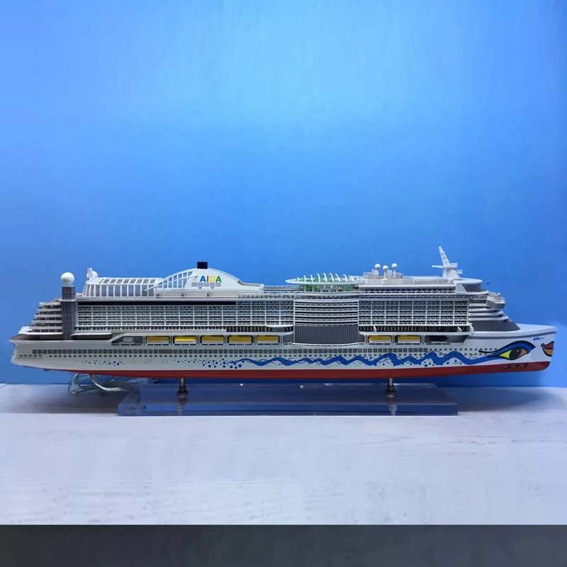 LUCKK 100 см Средиземноморский стиль AIDA деревянная Статуэтка кораблей светодиодный парусник роскошный Круизный дом Морской Декор дерево ремесло