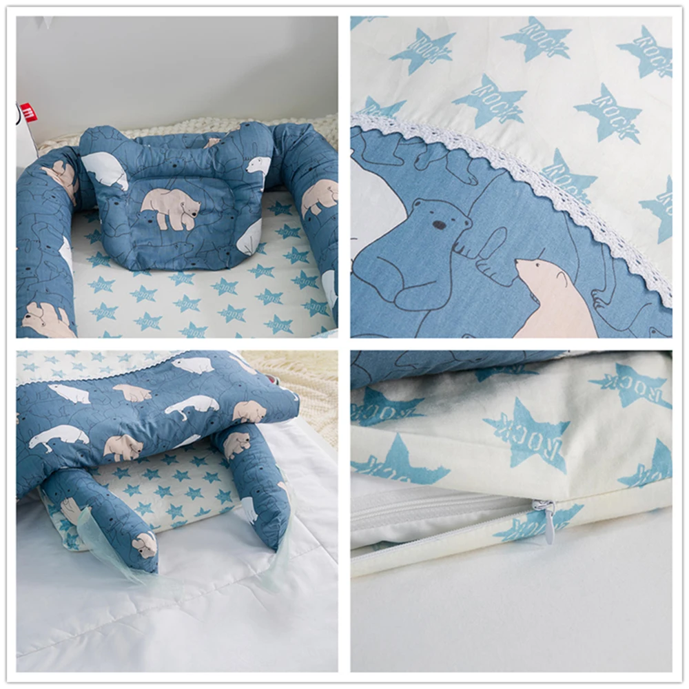 Для Co спальная кровать переносная детская кроватка 95*50*15 см (37*19 * 6in) 3 шт./компл.