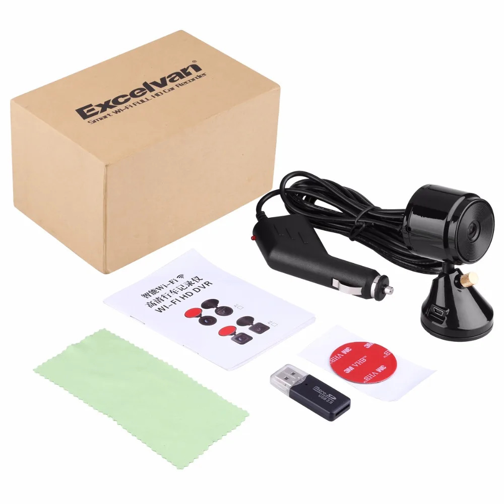 Excelvan WI FI Видеорегистраторы для автомобилей Full HD 1080 P цифрового видео Регистраторы