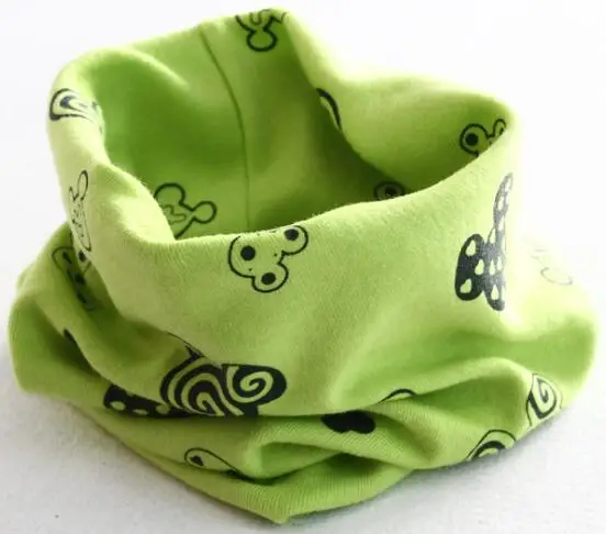 green mouse Коллекция года, весенне-осенний хлопковый шарф для девочек детский шейный платок с рисунком совы для девочек, детское кольцо с круглым вырезом, волшебный шарф для мальчиков, детская одежда - Цвет: green mouse