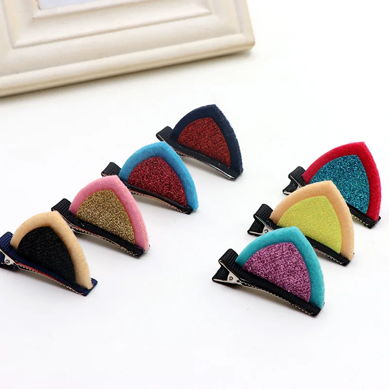Sale 6 Colors 20PCS Girls Hair Clip Lovely Cat Ear Hairpin Cute Accessories Children dropshipping baby girl hair clips | Детская одежда