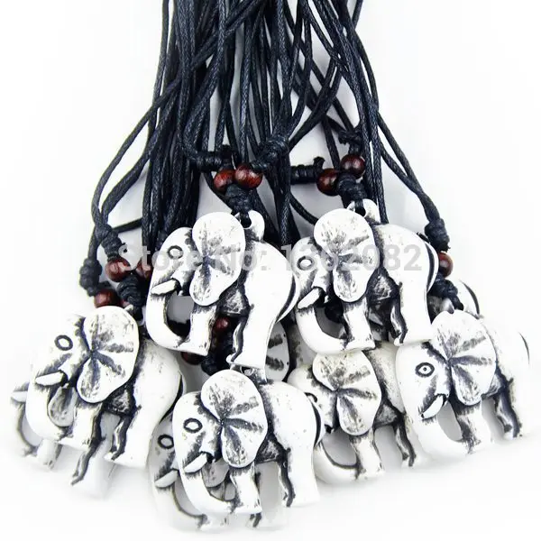 Этнический стиль имитация кости яка резной счастливый Шарм Подвеска слон