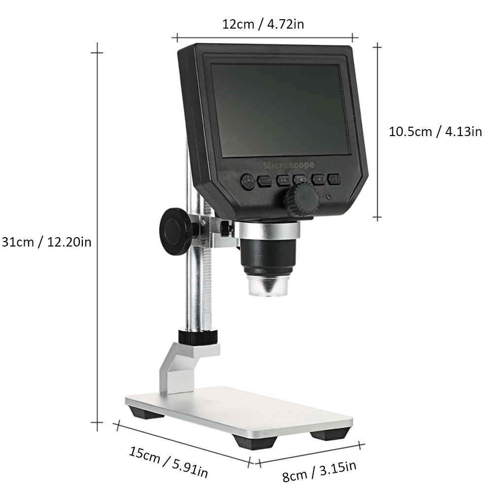 600x 3.6MP USB Digital Electronic Microscope LCD Display VGA with 8 LED Stand for PCB Motherboard Repairing +Stand | Инструменты