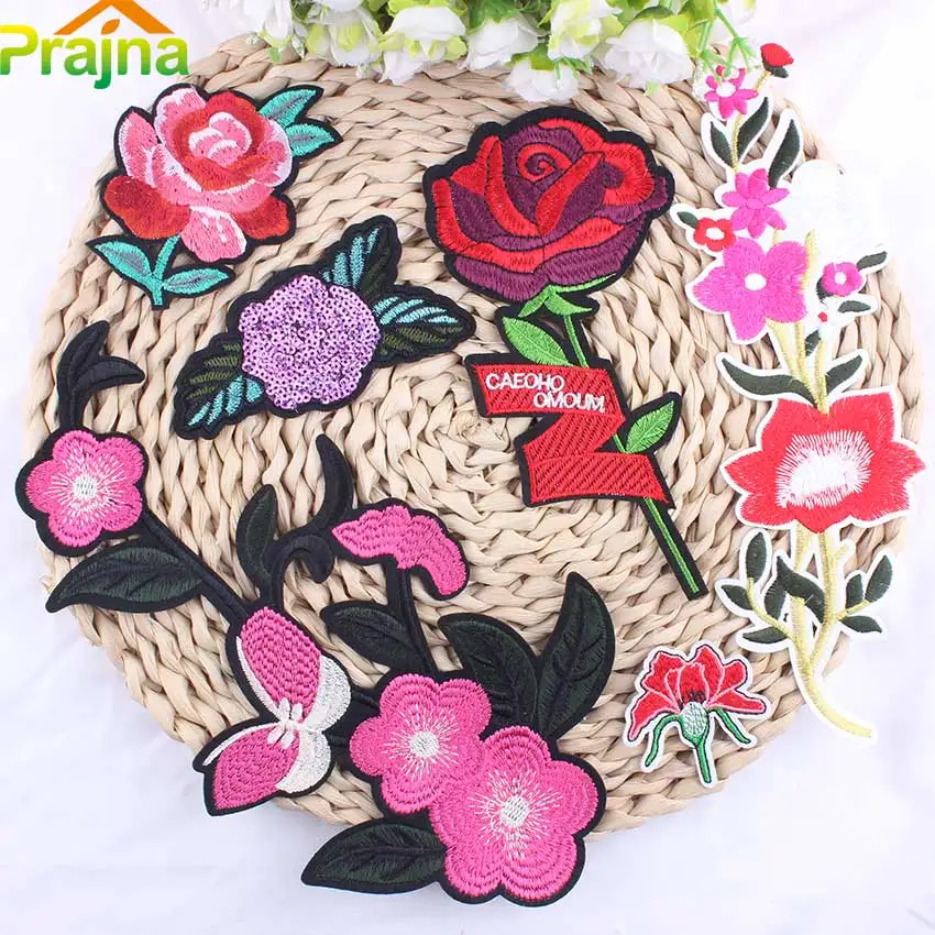 ZOTOONE 1 шт. красная роза дешевая блестящая аппликация вышивка наклейки для