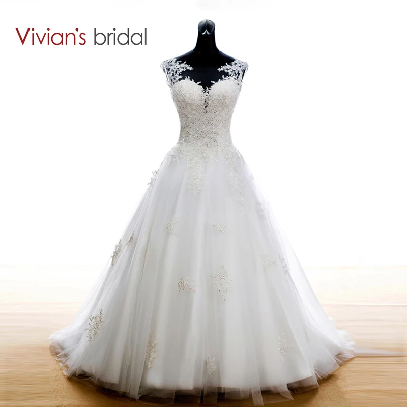 Вивиан Свадебное Boho Кружева Аппликации свадебные платья 2016 Белый свадебное