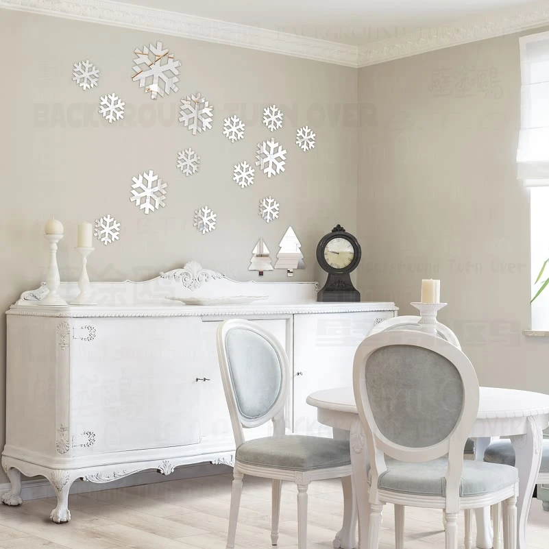Mirror Wall Stickers Sticker Home Decor Room Snowflake Pine Tree Xmas Christmas 2019 Noel New Year 2020 Ornaments R216 | Дом и сад
