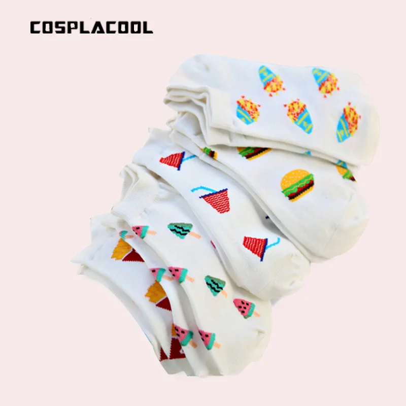 [COSPLACOOL] Японский Harajuku meias весна/лето модные носки для еды wome мороженое гамбургер