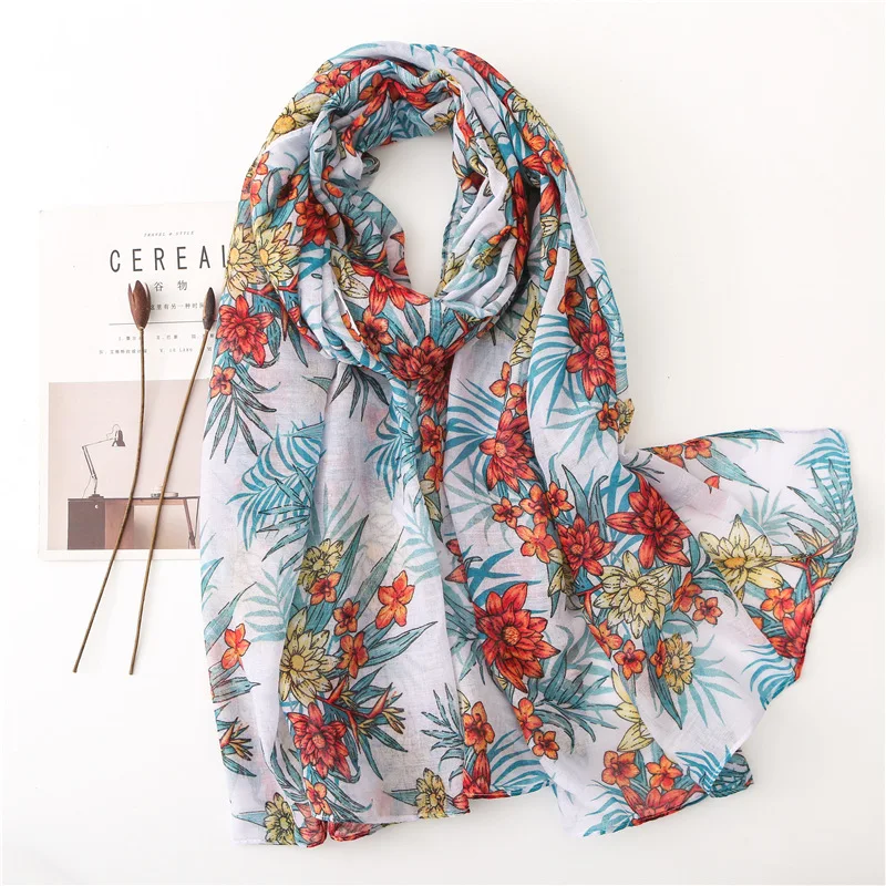 KYQIAO bufanda mujer foulard femme 2020 mori girls осенне-весенний длинный шарф белого и синего цветов в