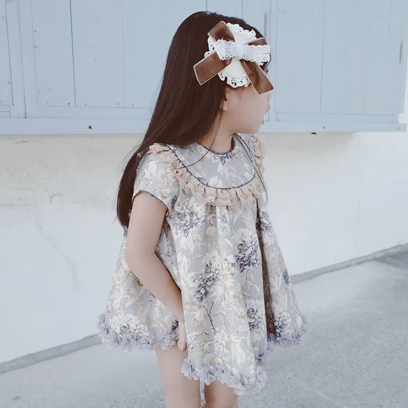 2 шт. детский хлопковый топ с цветочным принтом и трусики | Детская одежда обувь