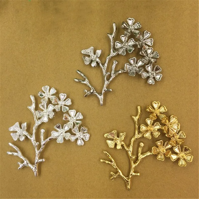 10pcs/lot 52x44mm flower pendant metal leaf jewelry findings for DIY Hairwear necklace accessories | Украшения и аксессуары