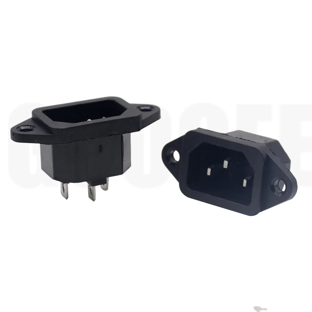 AC 250 V 10A 3 шт. 3 P IEC320 C14 Мужской панель проводов Мощность на входе розетки соединители