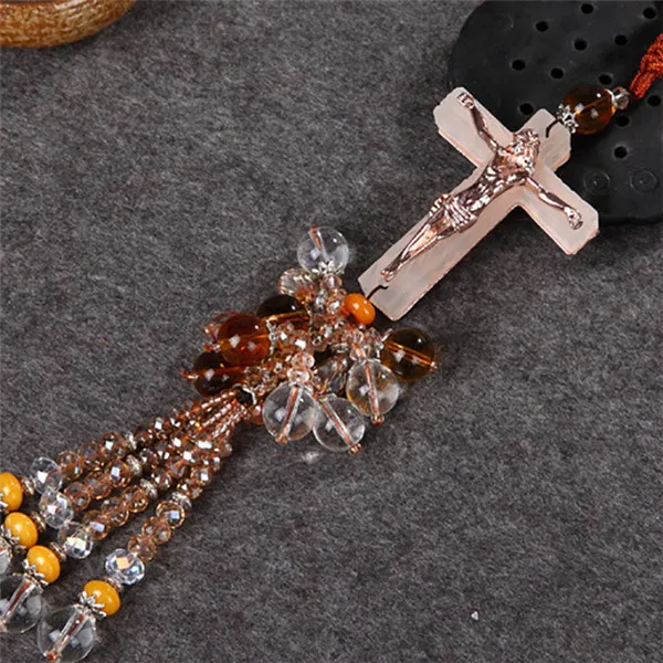 Jesus Cross Подвеска для автомобиля Цветная глазурь Иисуса крест украшение автомобиля зеркало заднего вида Висячие Подвески с орнаментом аксессуары подарок - Название цвета: Jesus Cross
