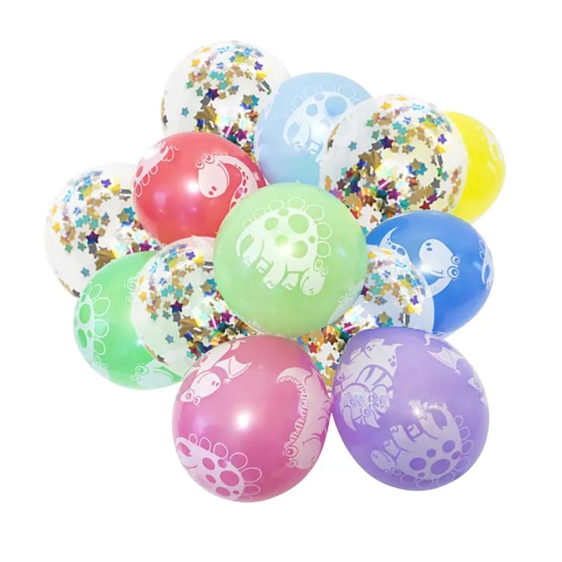 15pcs latex balloon3 Cyuan/вечерние Одноразовые столовые наборы динозавров, маленький динозавр, ревущий тематический бандаж, баннер, флаг для детей на первый день рождения, принадлежности для душа для малышей - Цвет: 15pcs latex balloon3