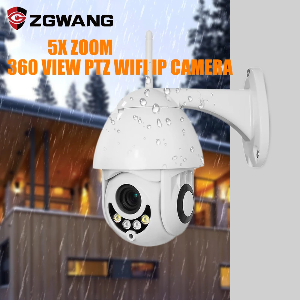 ZGWANG 1080P PTZ IP камера открытый купол WIFI 5X зум объектив скорость беспроводной ИК