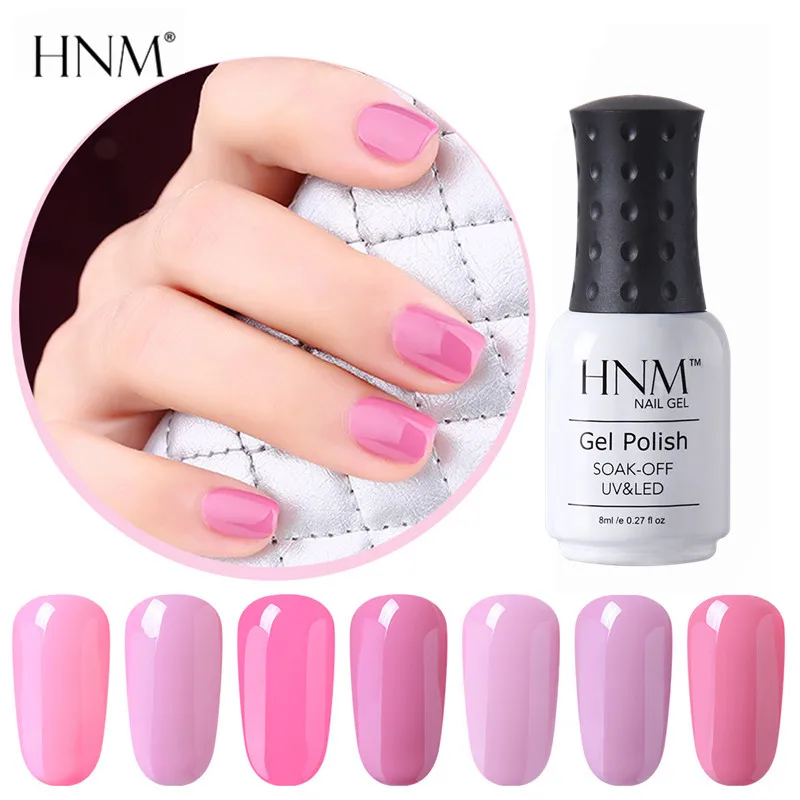 HNM 24 розового цвета Гель-лак для ногтей длинный последний Гель-лак Светодиодный УФ-гель лак для ногтей Гель-лак Esmaltes полуперманентный Shilak чернила