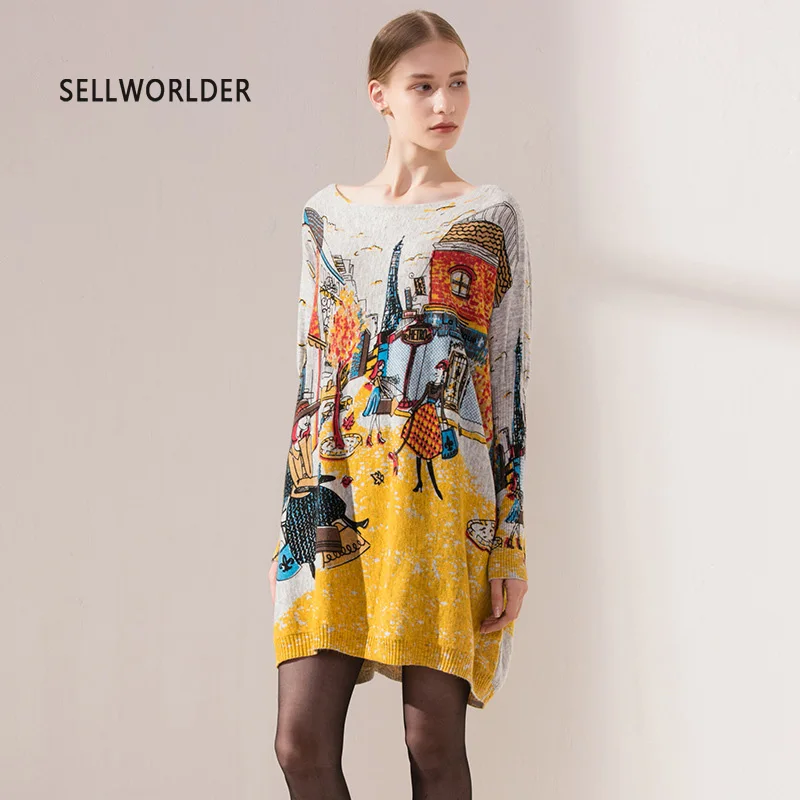 

SELLWORLDER размера плюс Повседневный женский свитер, пальто с рукавом летучая мышь, мода 2021, свободные пуловеры