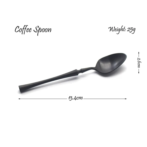 Coffee Spoon Черный набор столовых приборов 304 нержавеющая сталь нож для масла Десертная Вилка Западная столовая посуда набор кухонных принадлежностей - Цвет: Coffee Spoon