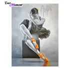 Алмазная живопись, Набор для вышивки крестиком, украшение для гостиной, алмазная вышивка, красивая балерина, квадратная мозаика, живопись ASF576