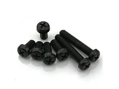 

Free Shipping 100pcs M4 x 30mm Nylon screws round Phillips pan head screws Black