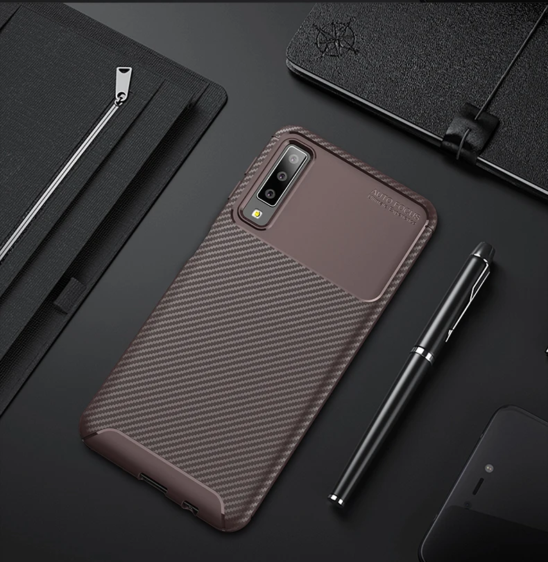 Для Samsung Galaxy A7 2018 A750 чехол из углеродного волокна SM-A750FN/DS SM-A750X SM-A750F ТПУ силиконовый