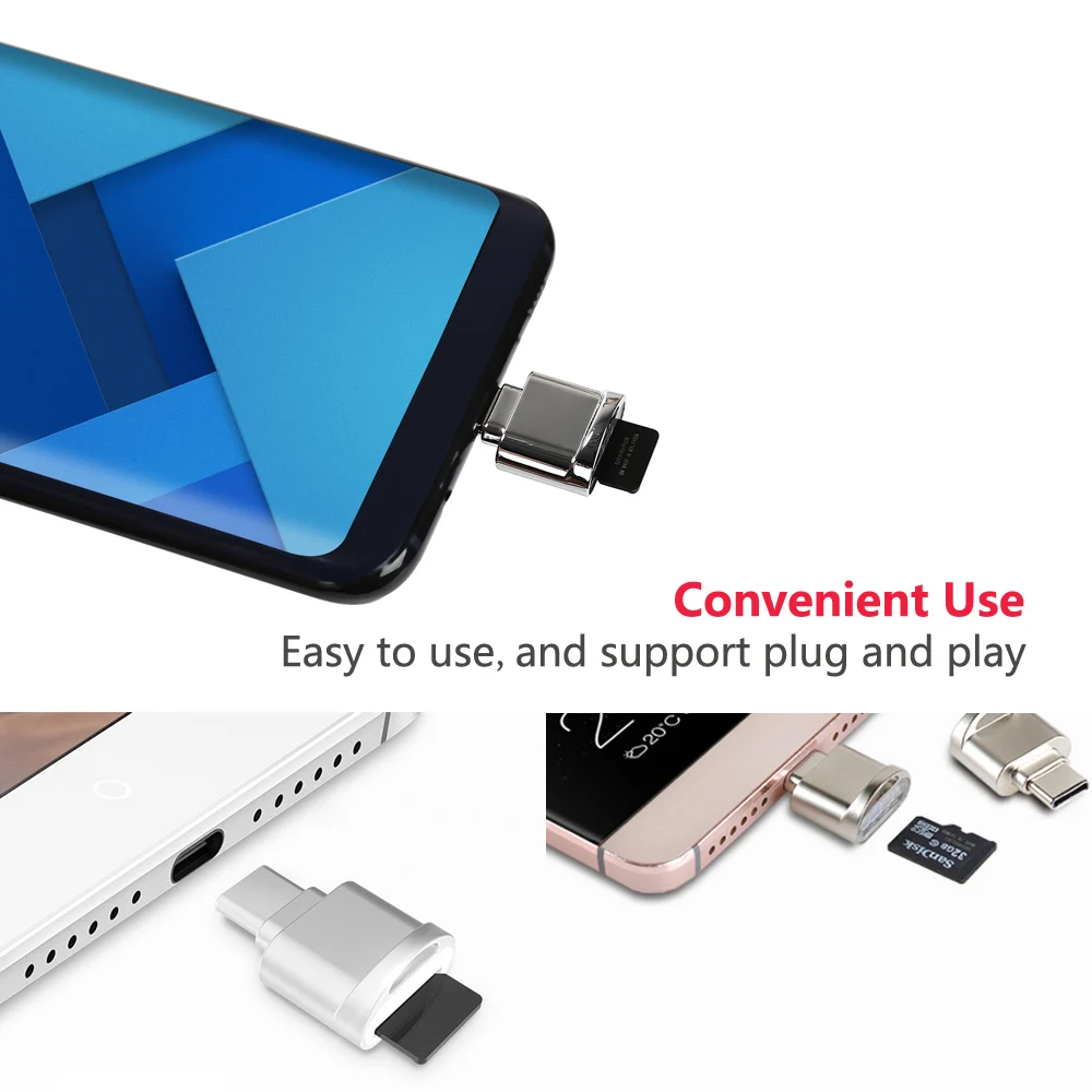 USB Type C кардридер из алюминиевого сплава TF флэш памяти OTG адаптер для MacBook Windows phone