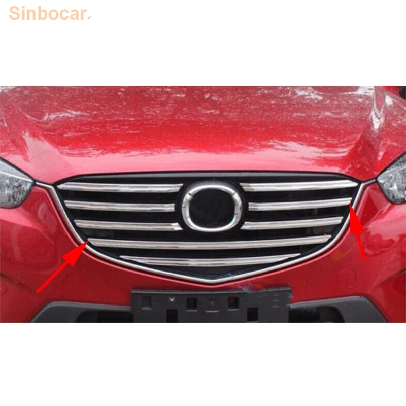 9 шт. АБС ХРОМ передний гриль решетка облицовки радиатора гарнир для Mazda CX-5