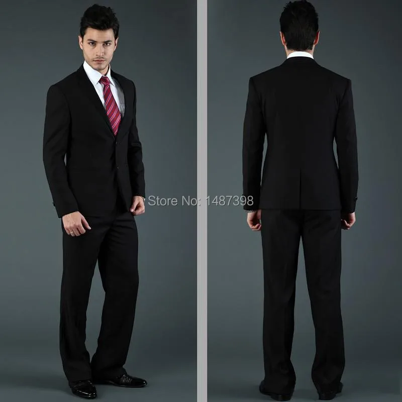 Hot sale 2016 mens suits and tuxedos suit for men blue black light gray two button pieces coat+pants free shipping | Мужская одежда