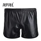 IEFiELмодные мужские шорты-боксеры из искусственной кожи с задним карманом