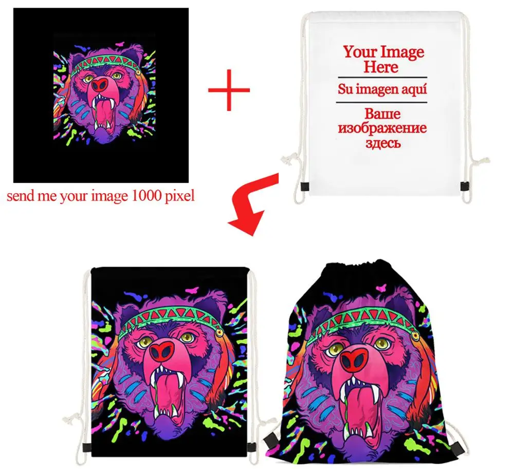 FORUDESIGNS Сумки на шнурке с логотипом заказ/сумка изображением рюкзак тянущийся