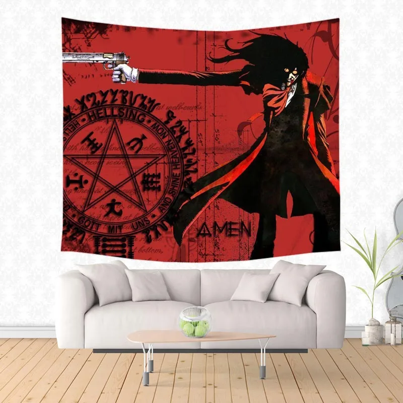 Настенный гобелен с узором Hellsing персонализированный ковер домашний