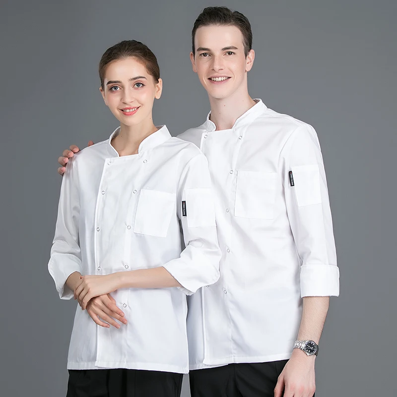 coat3 Мужская куртка с длинным рукавом для шеф-повара, пальто для суши, шеф-повара, официантки, официанта, ресторана, кухни, пекарни, кофеин, рабочая форма для мужчин и женщин - Цвет: coat3