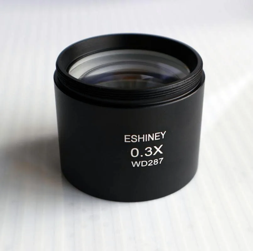 Объектив ESHINEY 0.3X для стерео микроскопа с 1 7/8 &quotWD 287 мм|objective lens|lens for microscopemicroscope barlow