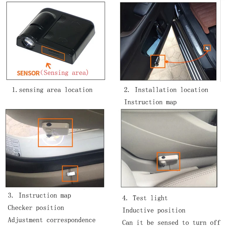 2 шт. Беспроводной пригласительные огни в дверь автомобиля светильник