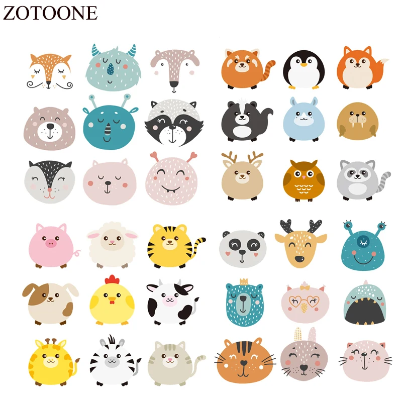 ZOTOONE нашивки в виде животных набор для детской одежды утюжок переноса моющиеся