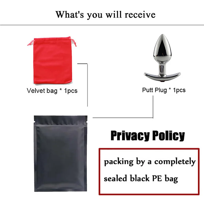 Metal Anal Plug with Red Jeweled Large Steel Butt Diamond Women Jewel Sex toys Underwear All Day Beginner |
