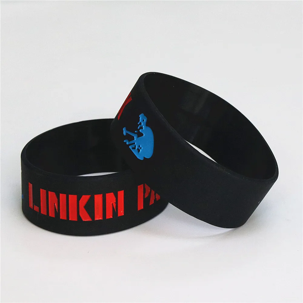 LUKENI 1 шт. Лидер продаж LINKIN PARK силиконовые браслеты и браслеты черный широкий силиконовый браслет Рок музыка вентиляторы подарок SH071