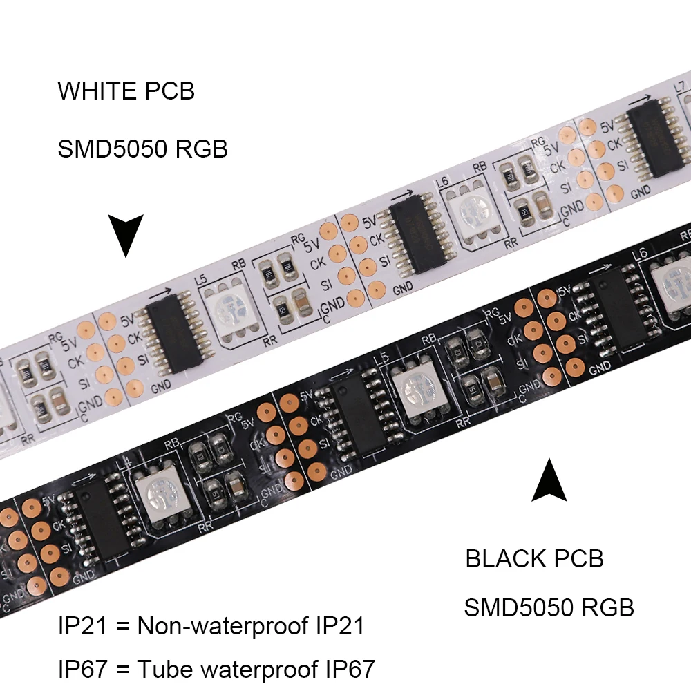 1 м 5 DC5V WS2801 2801 Dream Color 5050 RGB водонепроницаемая светодиодная лента индивидуально
