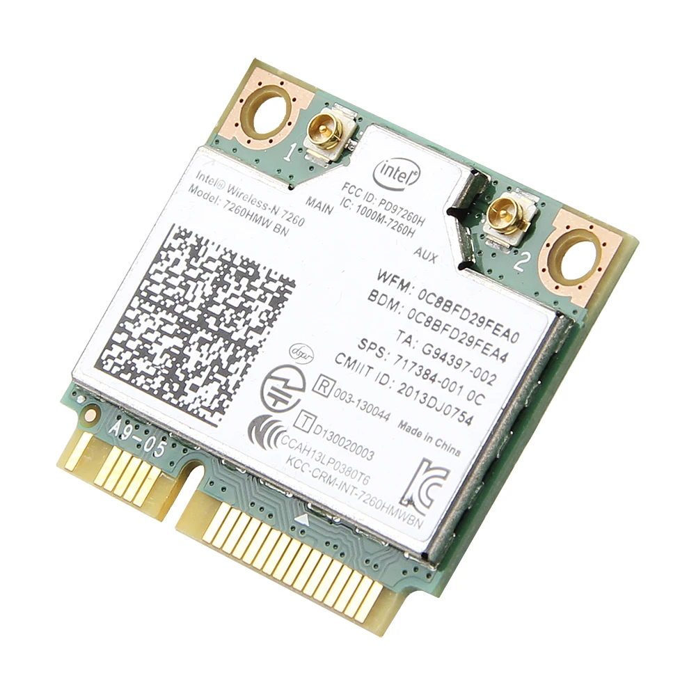 Беспроводная карта адаптера для Intel 7260 7260HMW BN 802.11bgn 300 Мбит/с Bluetooth 4,0 Mini PCI-E Wifi карта для dell asus acer