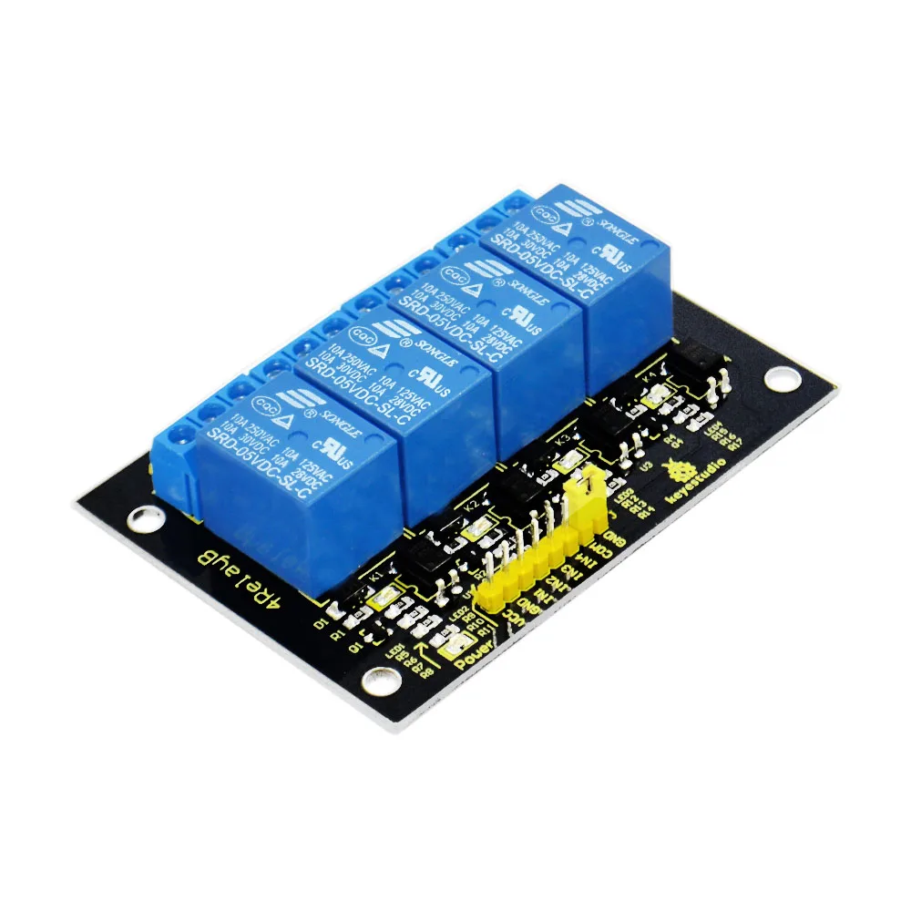 Бесплатная Доставка! Keyestudio 5V 4 канальный Релейный модуль для Arduino|relay module|module 5v2016 new