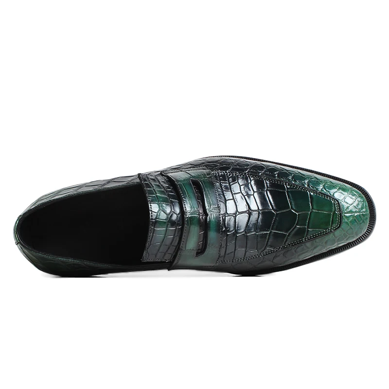 VIKEDUO 2020 New Crocodile Skin Men's Shoes Patina Luxury Brand Loafer Driving Leather Footwear Male Slip On Zapato Hombre | Обувь