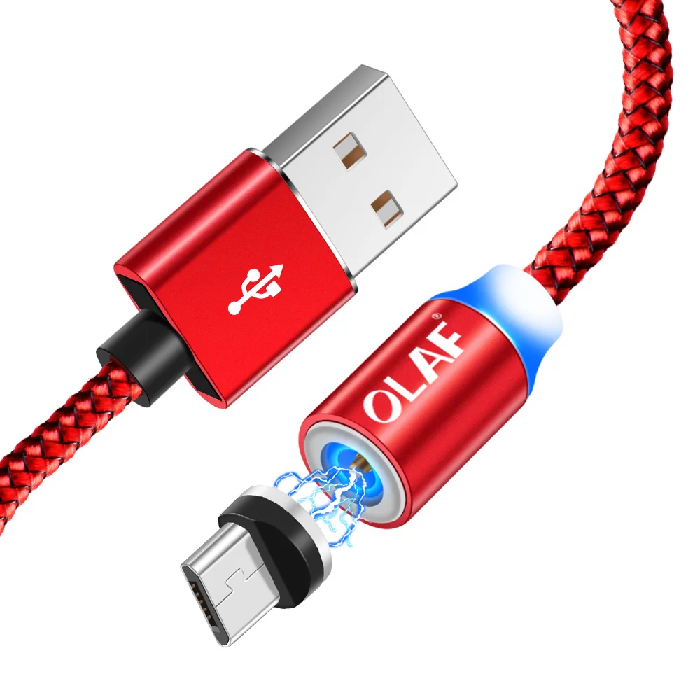 Олаф Магнитный Кабель нейлон Быстрая зарядка Магнитный Micro USB кабель для samsung Xiaomi Huawei HTC LG Microusb кабель мобильного телефона