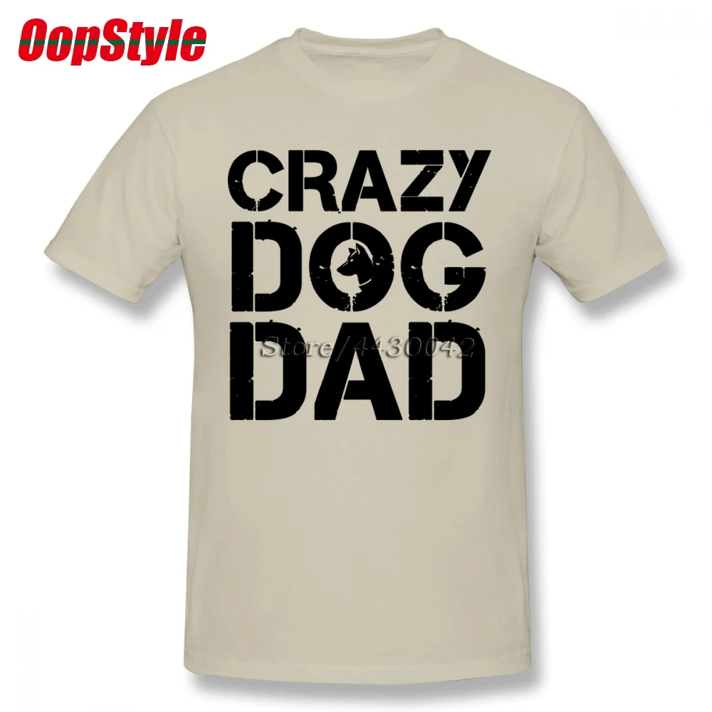 Футболка для мужчин Crazy Dog Dad хлопковая больших размеров 4XL 5XL 6XL Camiseta | Мужская