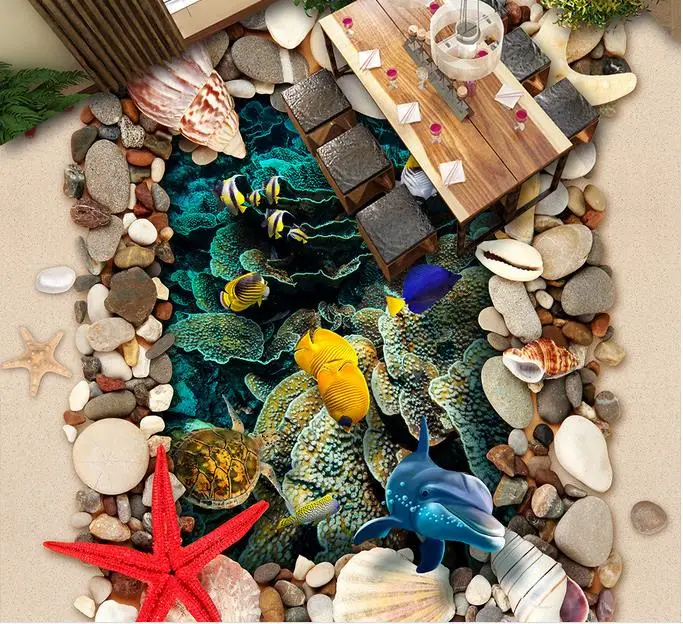 3d фотообои Пол морской мир творческие обои для детской комнаты настенное