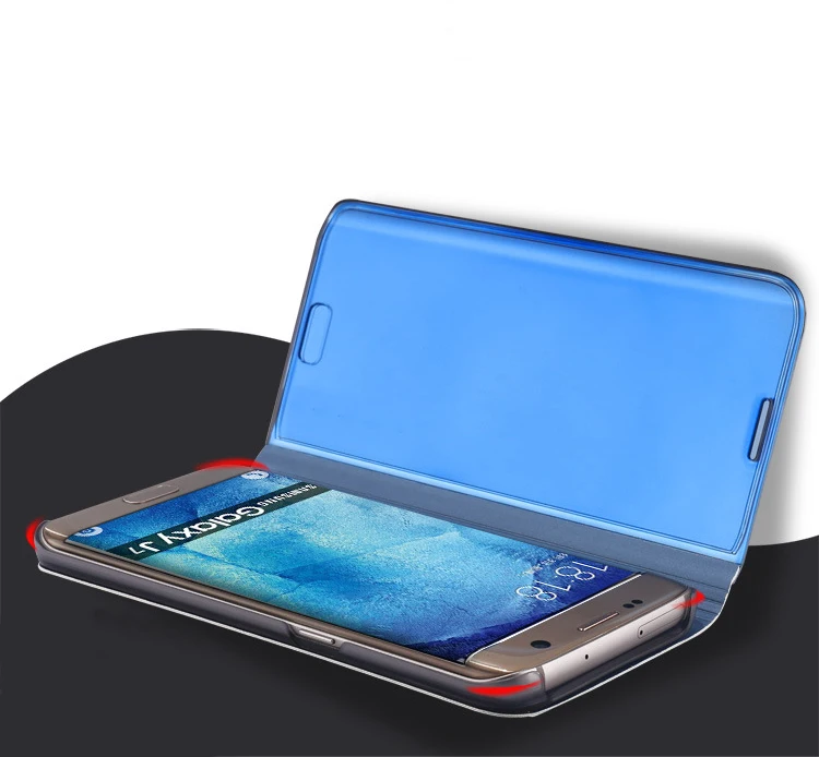 Galaxy ya8 Plus чехол умный зеркальный вид Чехлы для Samsung A8 2018 подставка кожаный A 8 A730F |