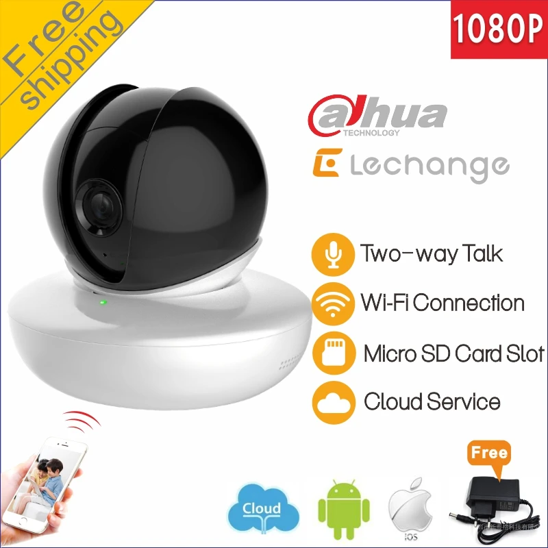 Фото Бесплатная Доставка Dahua Wi-Fi IP Камера Lechange Full HD 1080 P Cloud storage локальное хранилище