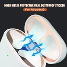 Новая металлическая наклейка для защиты от пыли для Airpods 2 Защитная Наклейка для Apple Airpods наушники зарядка коробка чехол оболочка кожа